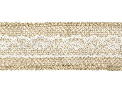 juta szalag csipke középpel (5 cm x 5 m)
