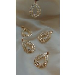 kristályos függődísz, ovális , 4 cm-s (5 db)