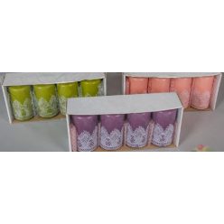 csipkés gyertya zöld , 4 db (6 * 12 cm)