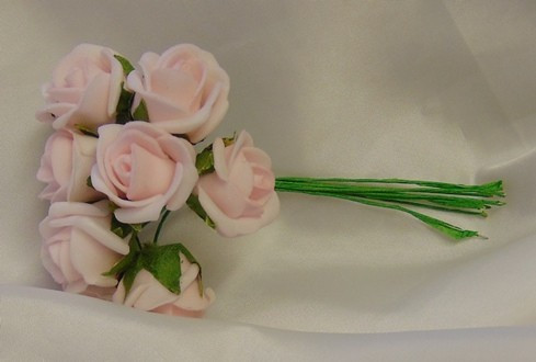 habrózsa csokor 10 cm-s, (8 szál) halványrózsaszín