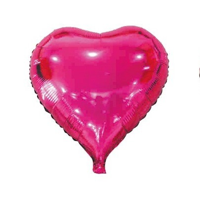 Szív alakú pink fólia lufi (45 cm)