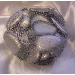 dekorkő,dekorkavics, 4 cm-s ( kb. 25 db) ezüst
