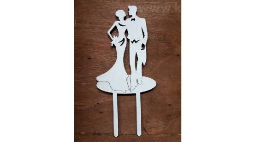 vintage , fehér esküvői tortadísz-57771