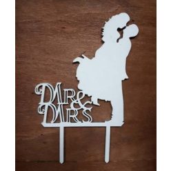 vintage , fehér esküvői tortadísz csókos pár-52771