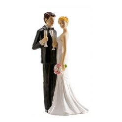 esküvői tortadísz pezsgőspohárral (16 cm)-305042