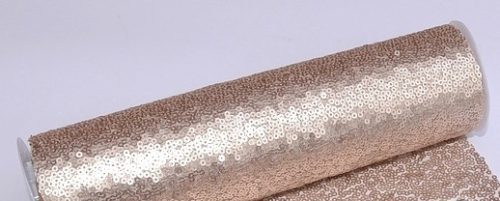 Flitteres dekoranyag (25 cm * 3 m), világos rosegold-1701