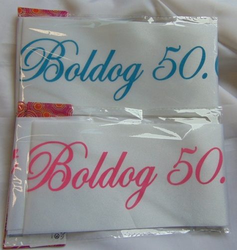 Boldog 50. születésnapot ! vállszalag (kék) 