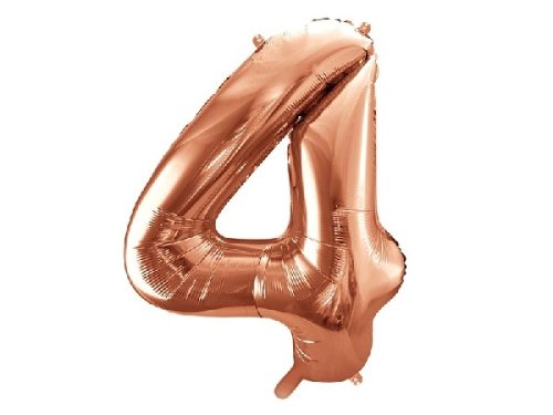 óriás szám fólia léggömb "4", rosegold