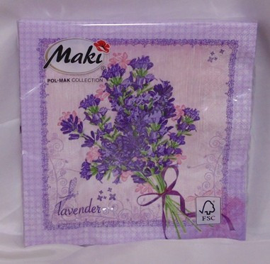 levendulás szalvéta (33*33), 3 rétegű,