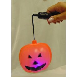 halloween hordozható világító-villogó töklámpás