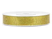 Glitteres, arany,1 cm-s textil szalag (25 m)-TSB10-019
