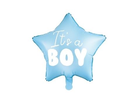 Fólia lufi babaszületésre, csillag alakú , kisfiú (45 cm)