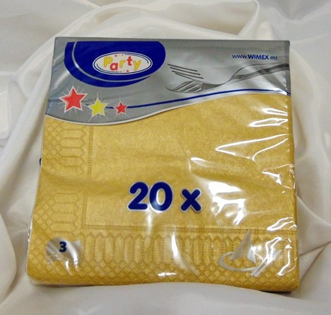 33*33 szalvéta, 3 rétegű (20 db/cs) fényes arany