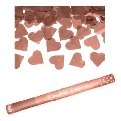 konfetti ágyú rosegold szívvel (60 cm)