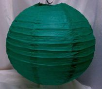 sötétzöld papír lampion gömb 30 cm-es