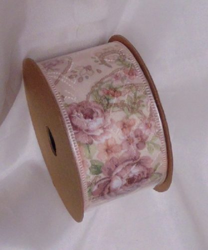 vintage rózsás szalag (4 cm x 5 m) - BH-4-03