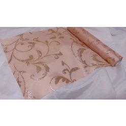   dekorselyem asztali futó glitteres, púder-rosegold (25 cm * 5 m)-612 