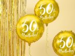 50. születésnapi fólia lufi, arany (45 cm)