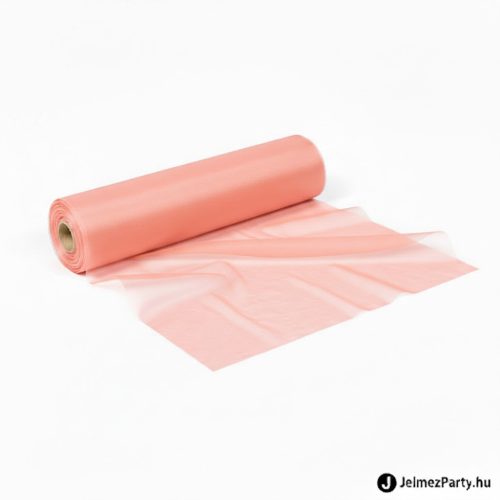 Púderrózsaszín organza dekorációs anyag (47 cm x 10 m) – Hamvas púder ünnepi dekorációs tekercs