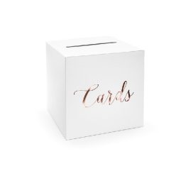   nászajándék gyűjtő doboz rosegold feliratal (24*24*24 cm)