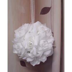 rózsagömb óriás szatén, fehér (25 cm)