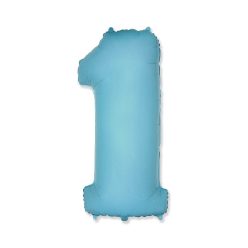 1. szám fólia lufi (35 cm), kék