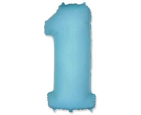 1. szám fólia lufi (35 cm), kék
