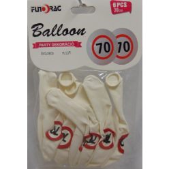 Boldog 70. születésnapot gumi lufi (30 cm-s)-6 db-210628