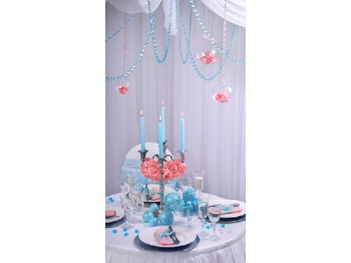 Kristály girland ,türkizkék (1 m)