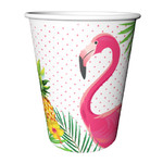 Flamingós papír pohár, 2 dl (8 db)