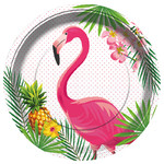 Flamingós papírtányér, 23 cm (8 db)