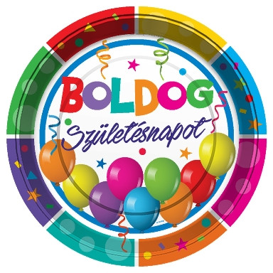 boldog születésnapot tányér 23 cm-s (8 db)-53521