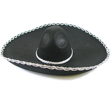 Óriás, fekete sombrero ezüst szegéllyel