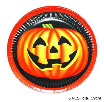 Halloween papírtányér , 6 db (19 cm)-E-64220