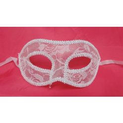 fehér, csipkés álarc