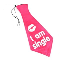 I am single, óriás nyakkendő piros színben (55 cm)