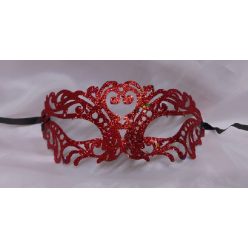 áttört mintás, glitteres álarc, piros(pg-gsz)