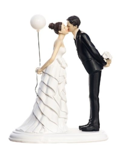 Esküvői nászpár tortadísz lufis, 16 cm - TG9222