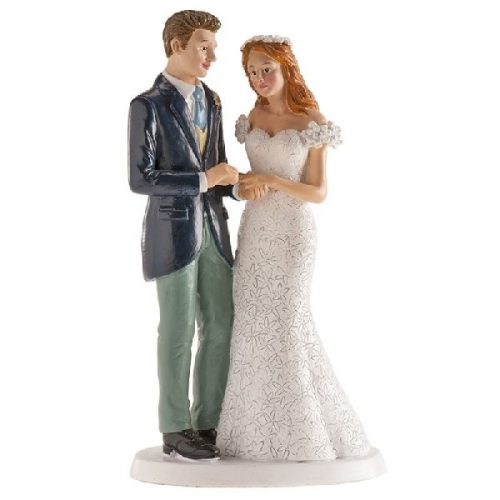 Esküvői nászpár tortadísz, 18 cm - 305094