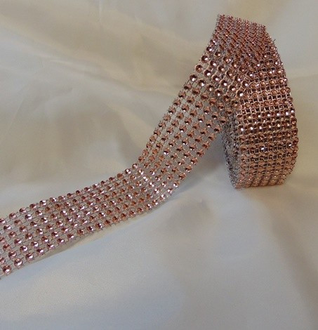 strassz dekorszalag 3 cm 4,5 m - rosegold-1705