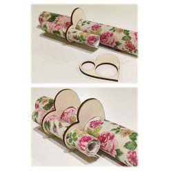   Szalvétagyűrű fából szív mintával, dupla szalvétához