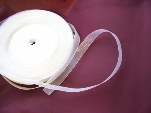 organza szalag 1,6 cm * 23 m, fehér
