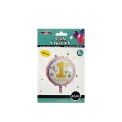 1. évszámos fólia lufi kislányos (45 cm)-611420