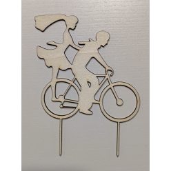 Vintage esküvői tortadísz, bringás