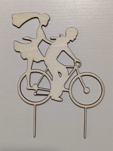 Vintage esküvői tortadísz, bringás