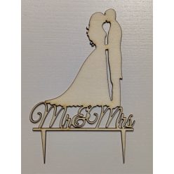 Vintage esküvői tortadísz, csók