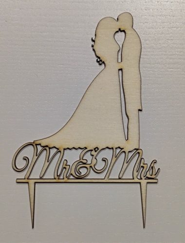 Vintage esküvői tortadísz, csók