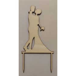 Vintage esküvői tortadísz, csókos, csokros