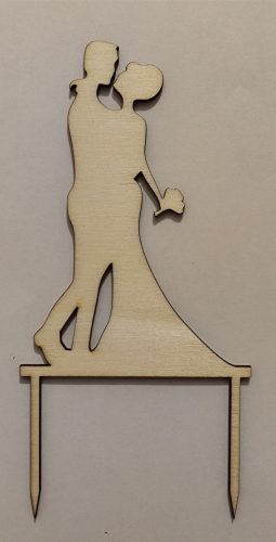 Vintage esküvői tortadísz, csókos, csokros