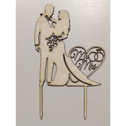 Vintage esküvői tortadísz, elegáns